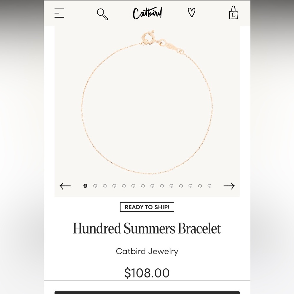 Catbird solid gold Hundred Summers bracelet
